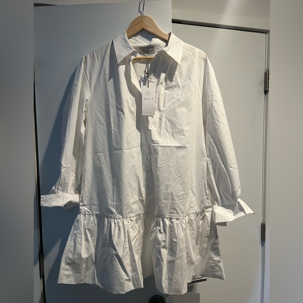 NWT Wayf Cotton Shirtdress Poplin